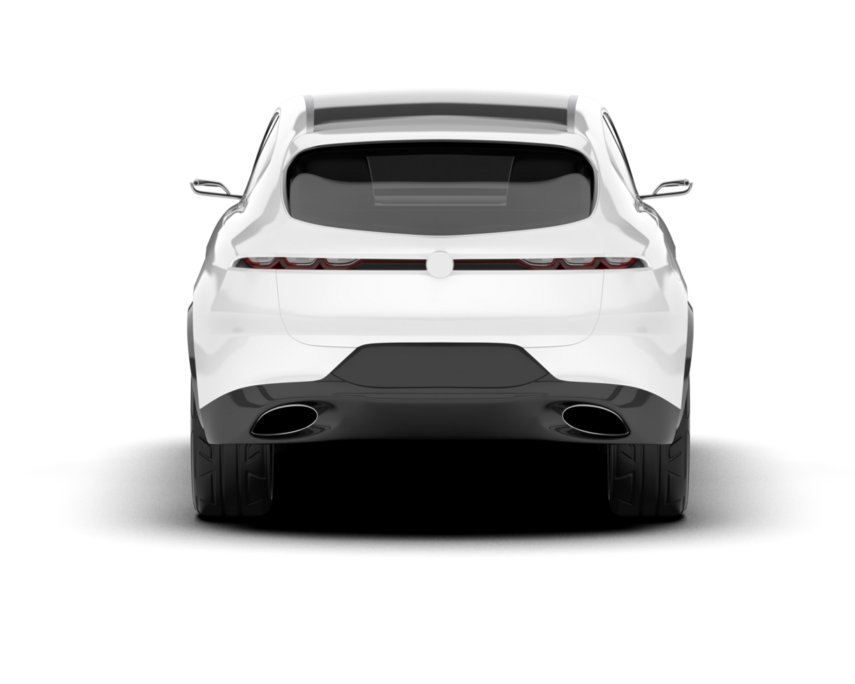 White SUV on transparent background. 3d rendering - illustration png