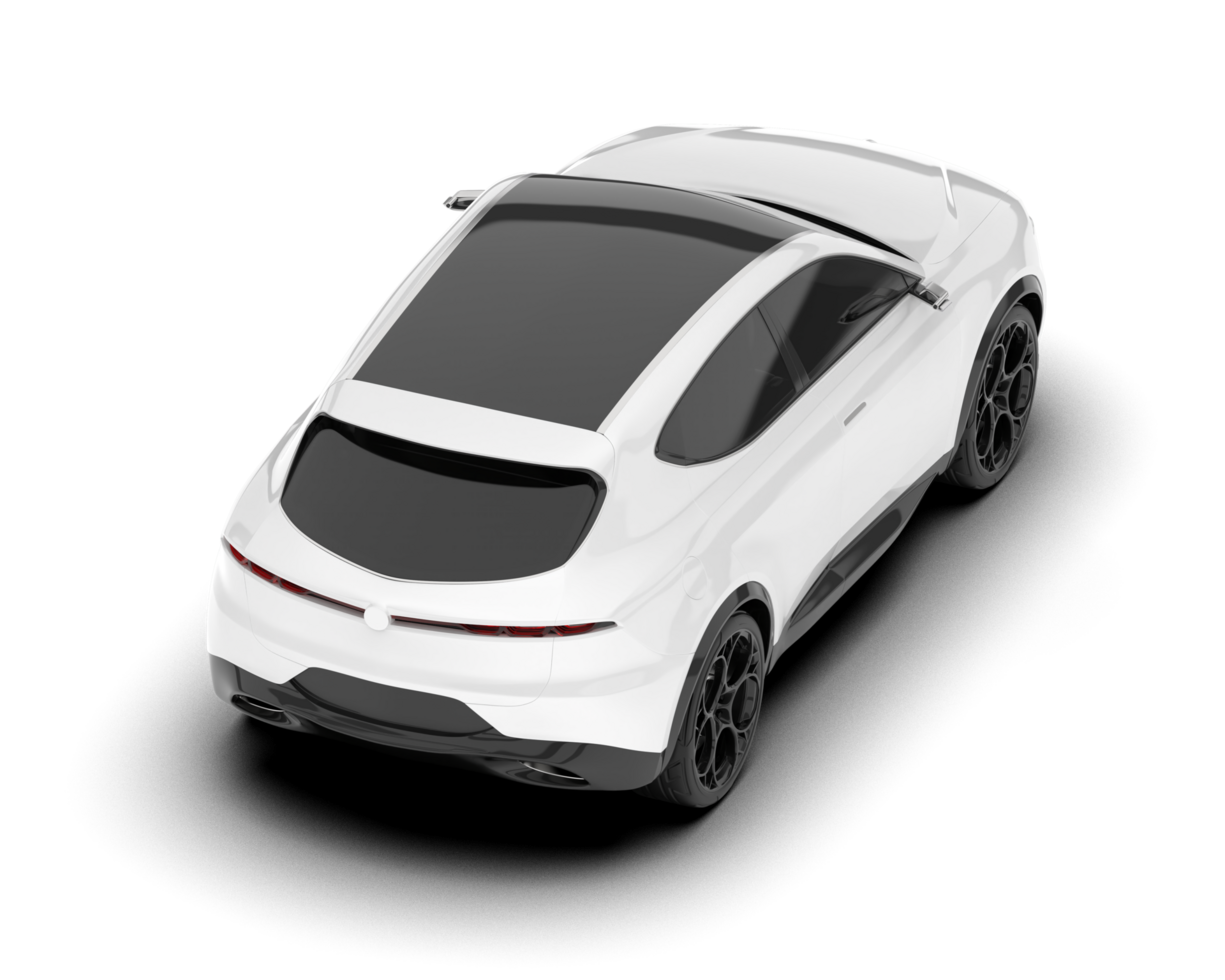 White SUV on transparent background. 3d rendering - illustration png