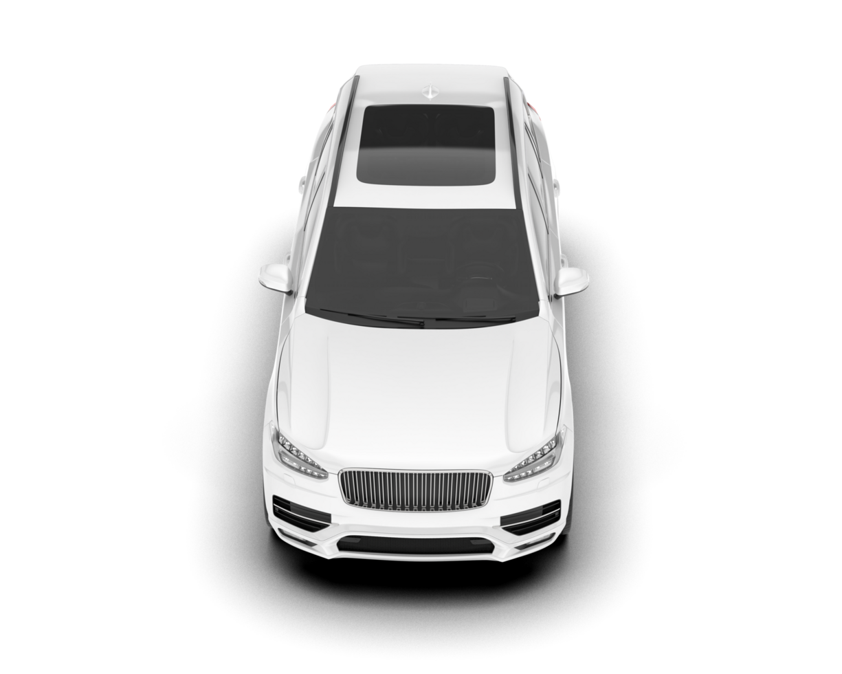 White SUV on transparent background. 3d rendering - illustration png