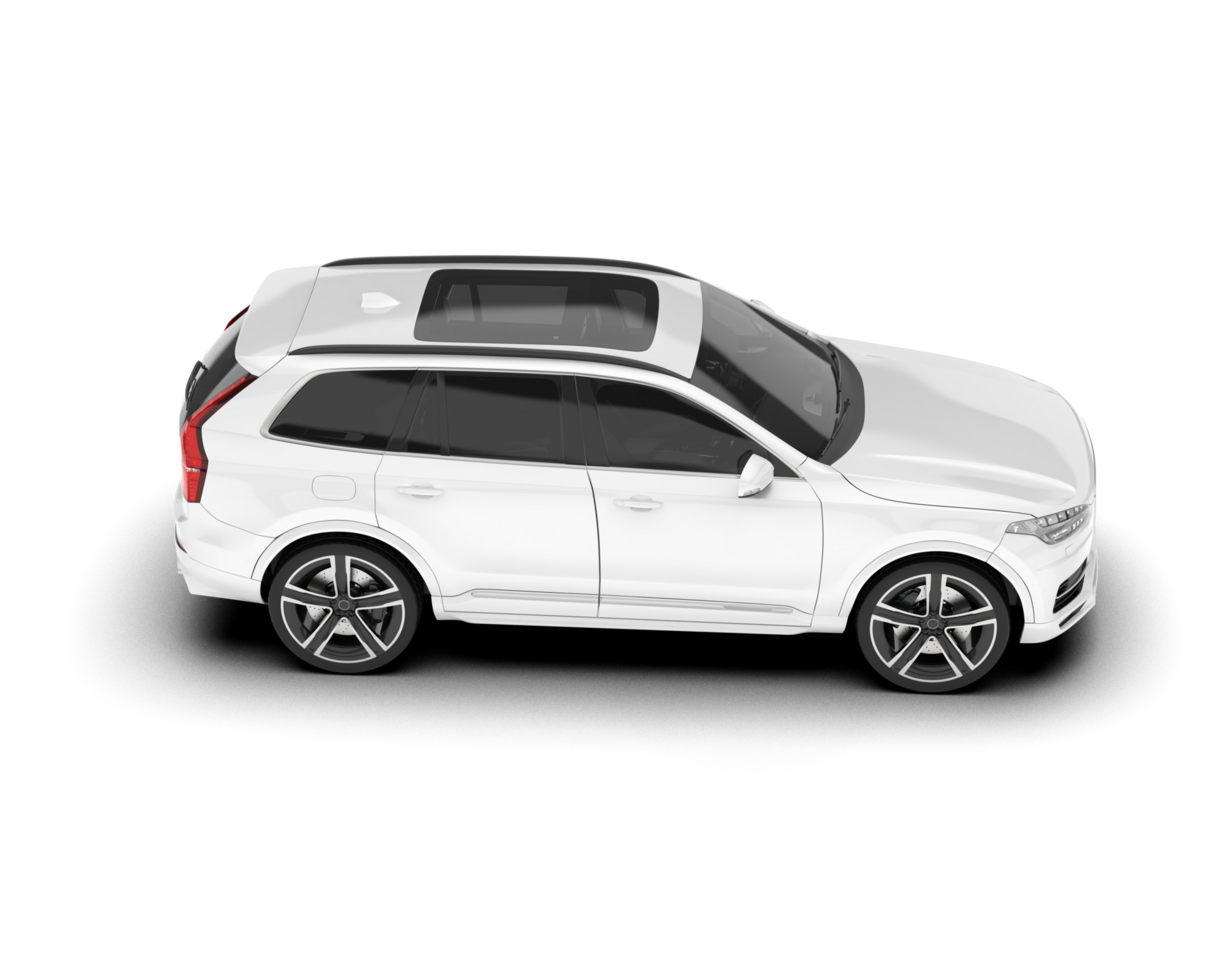 White SUV on transparent background. 3d rendering - illustration png