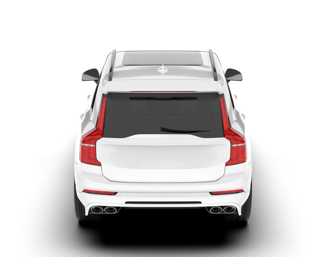 White SUV on transparent background. 3d rendering - illustration png