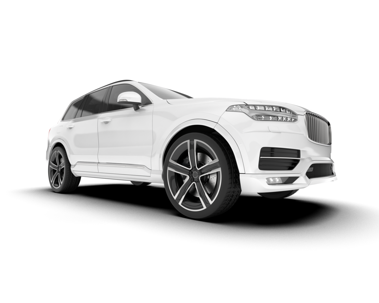 White SUV on transparent background. 3d rendering - illustration png