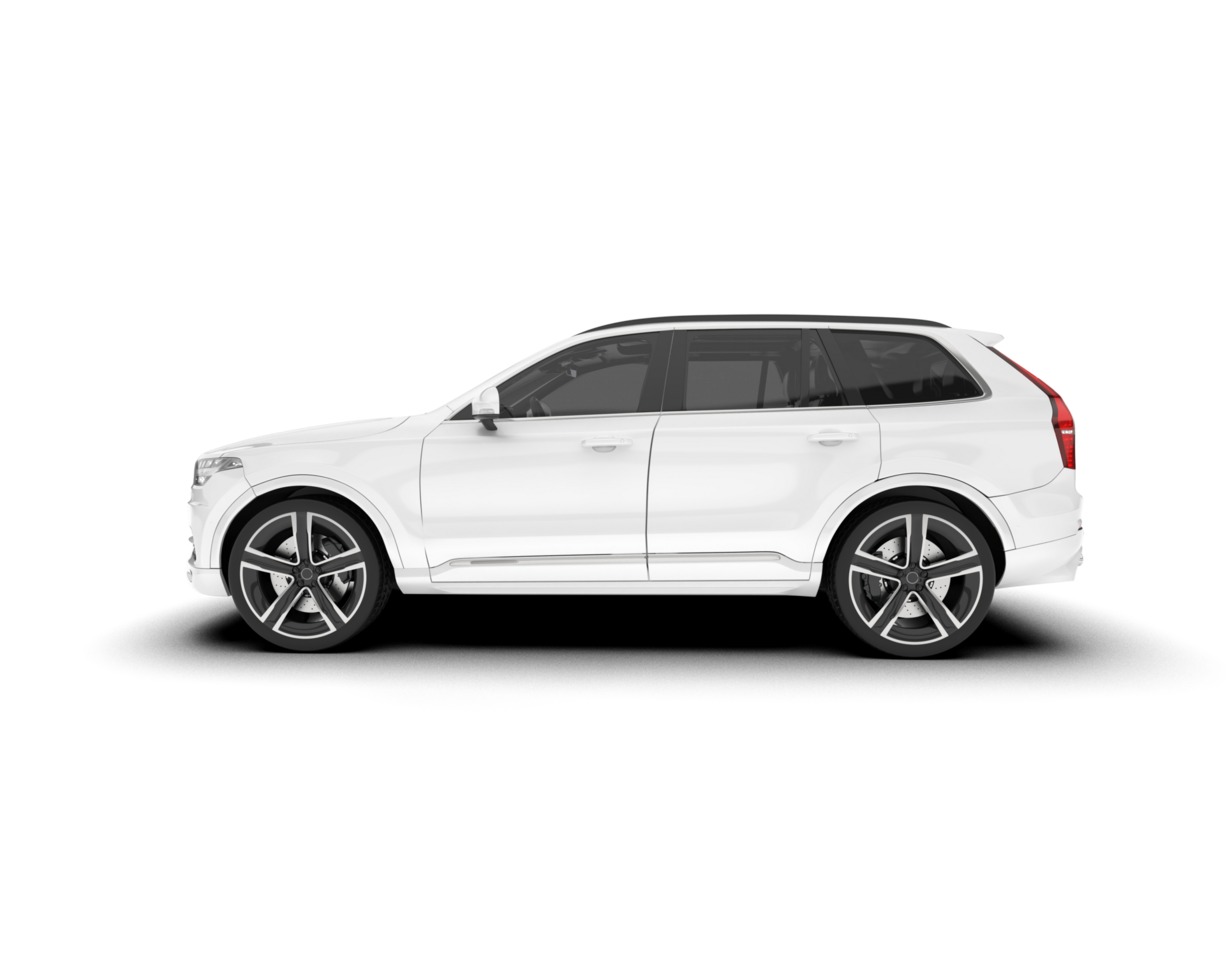 White SUV on transparent background. 3d rendering - illustration png