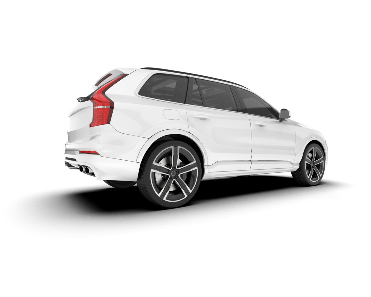 White SUV on transparent background. 3d rendering - illustration png