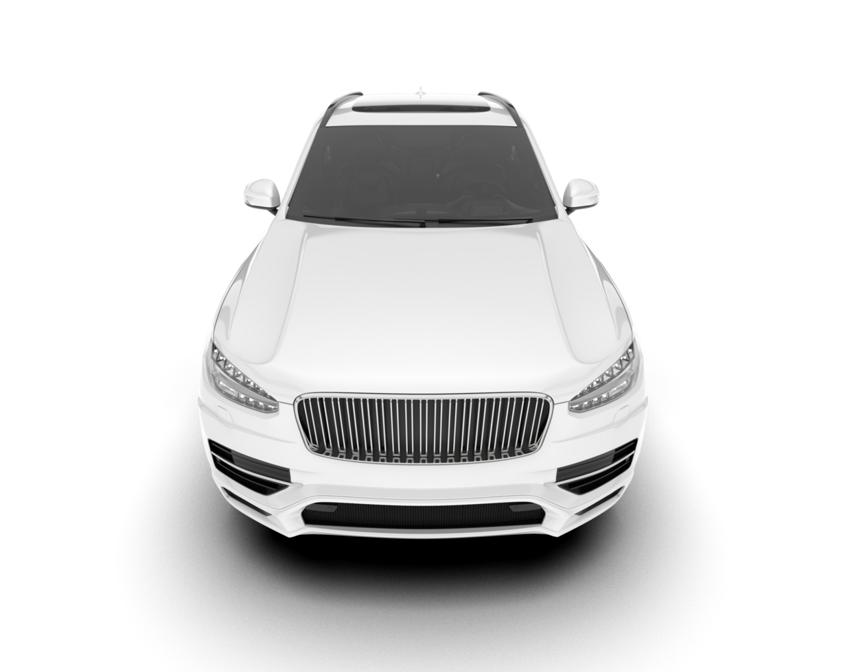 White SUV on transparent background. 3d rendering - illustration png