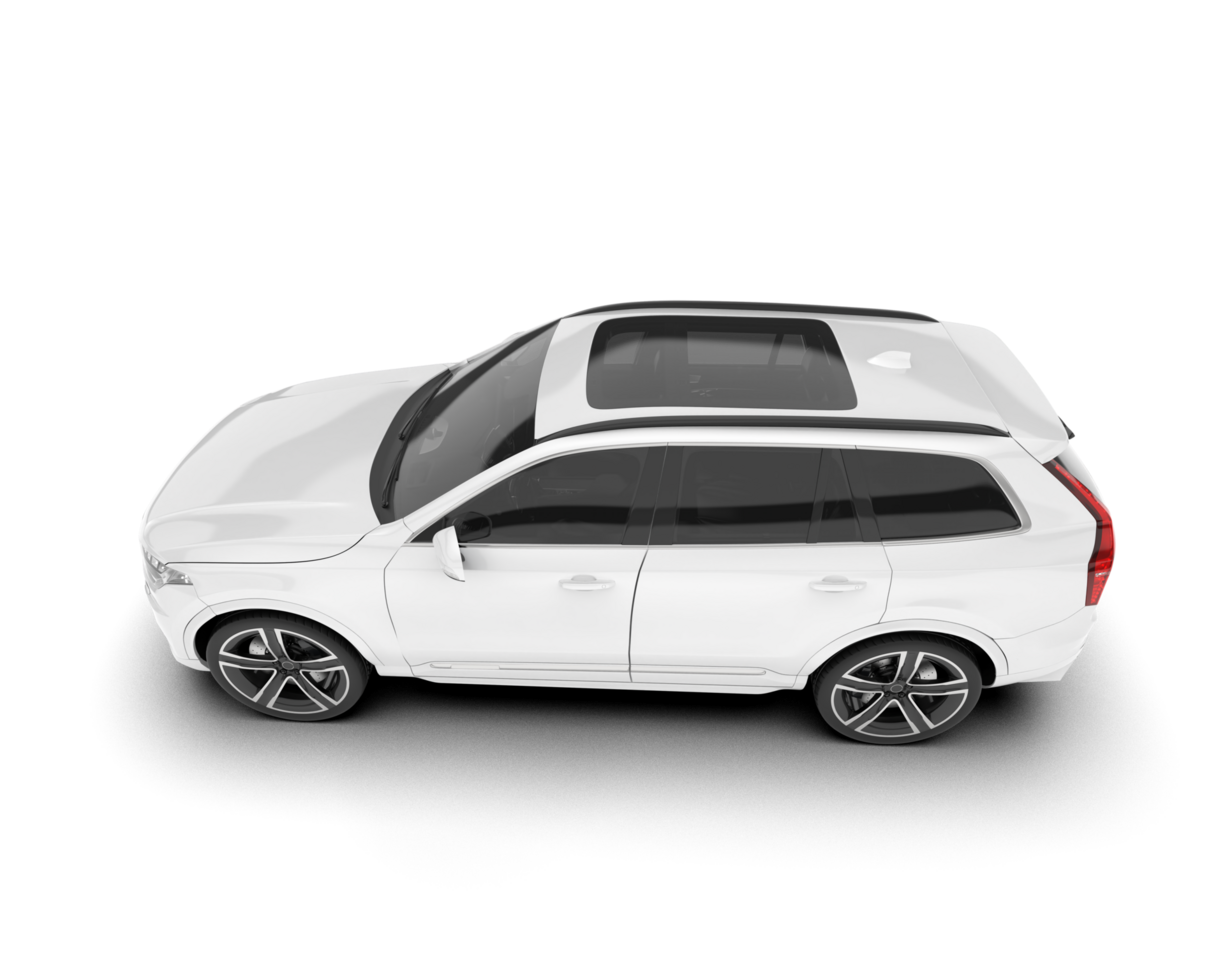 White SUV on transparent background. 3d rendering - illustration png
