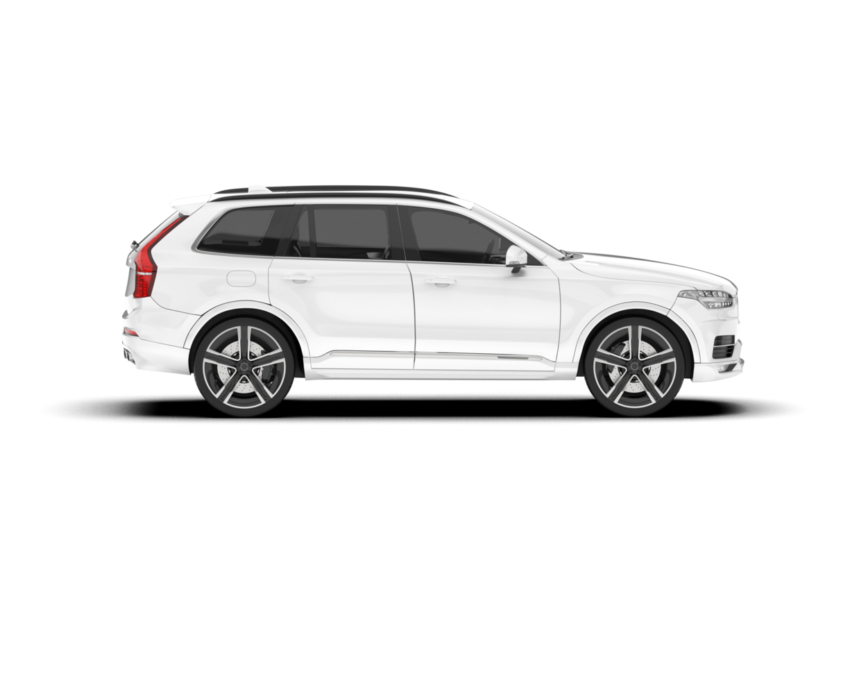 White SUV on transparent background. 3d rendering - illustration png