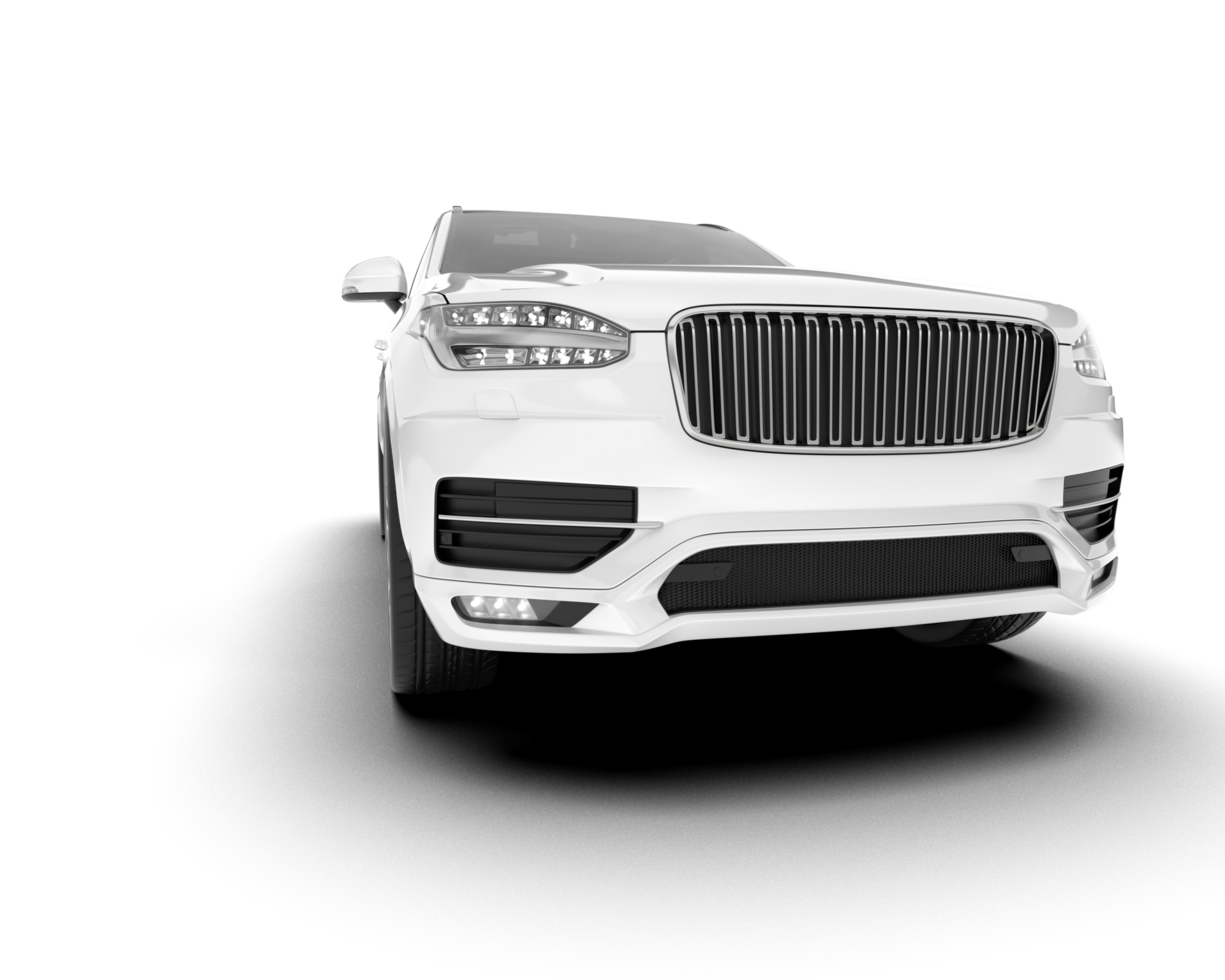 White SUV on transparent background. 3d rendering - illustration png