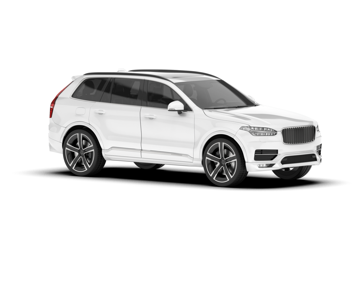 White SUV on transparent background. 3d rendering - illustration png