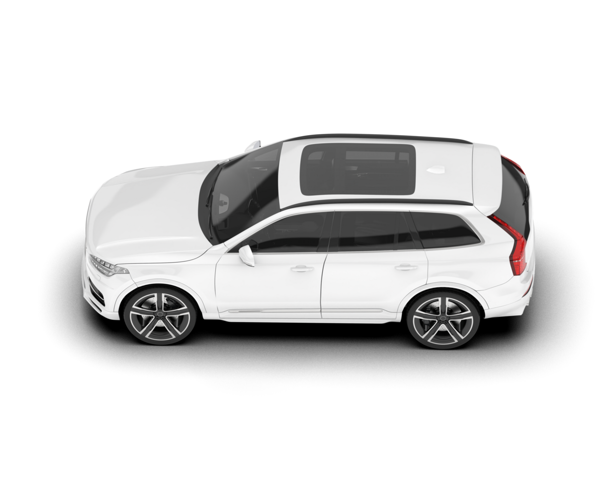 White SUV on transparent background. 3d rendering - illustration png