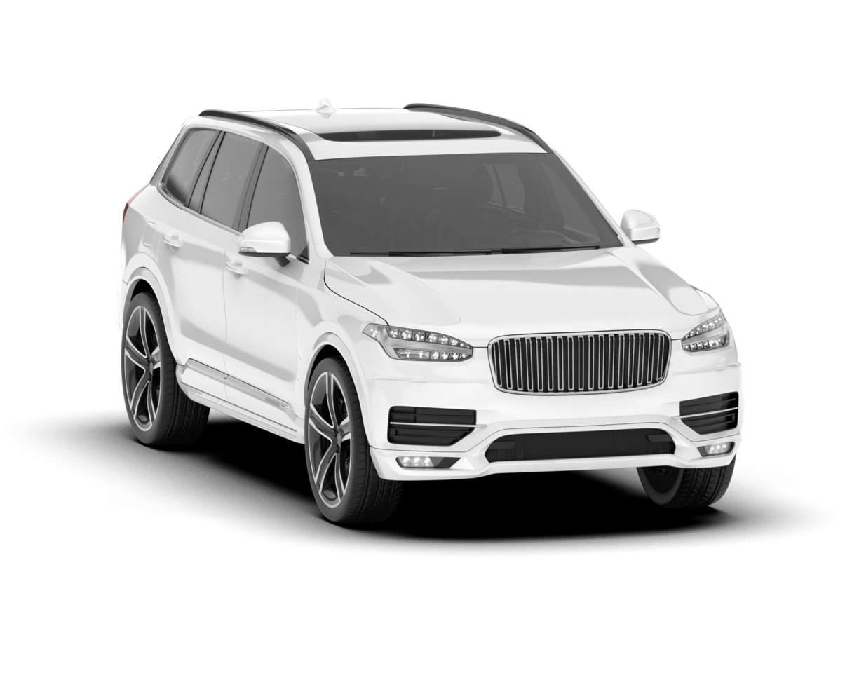 White SUV on transparent background. 3d rendering - illustration png