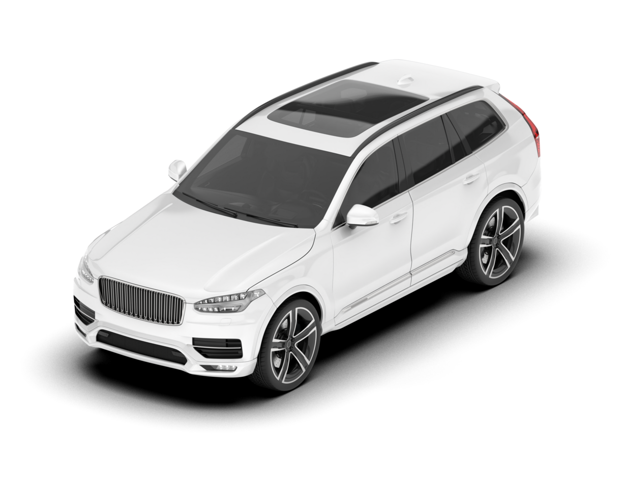 White SUV on transparent background. 3d rendering - illustration png
