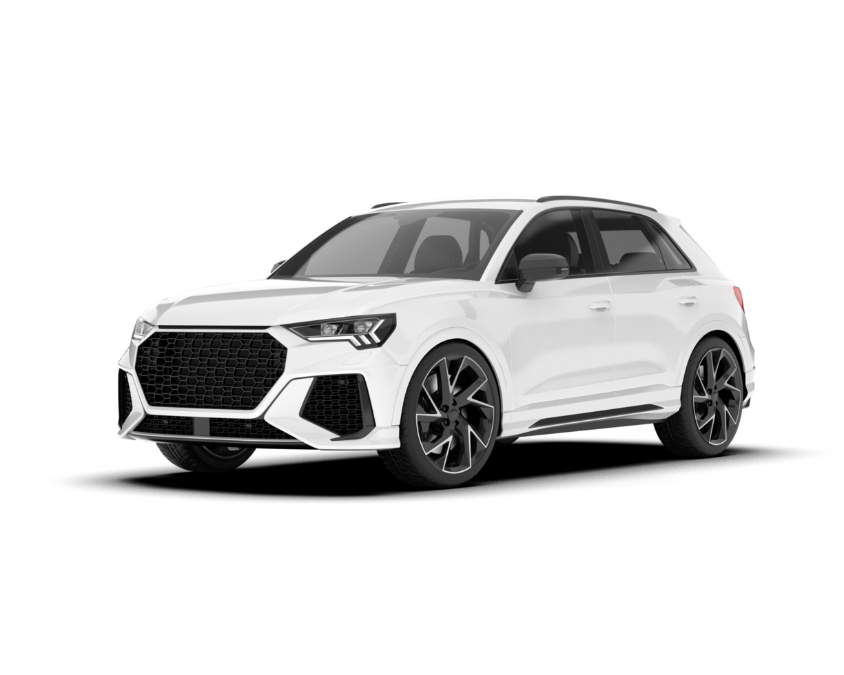 White SUV on transparent background. 3d rendering - illustration png