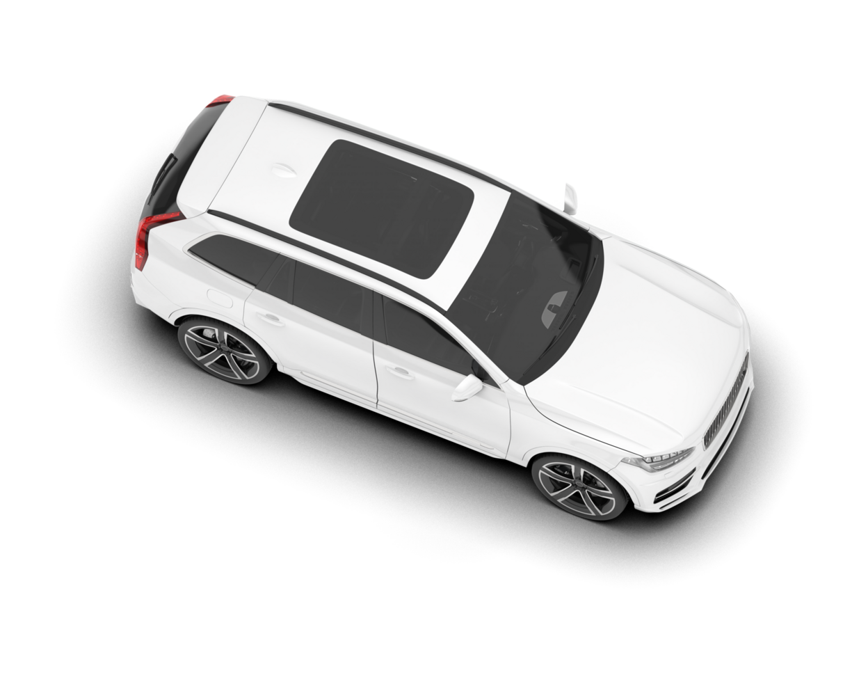 White SUV on transparent background. 3d rendering - illustration png