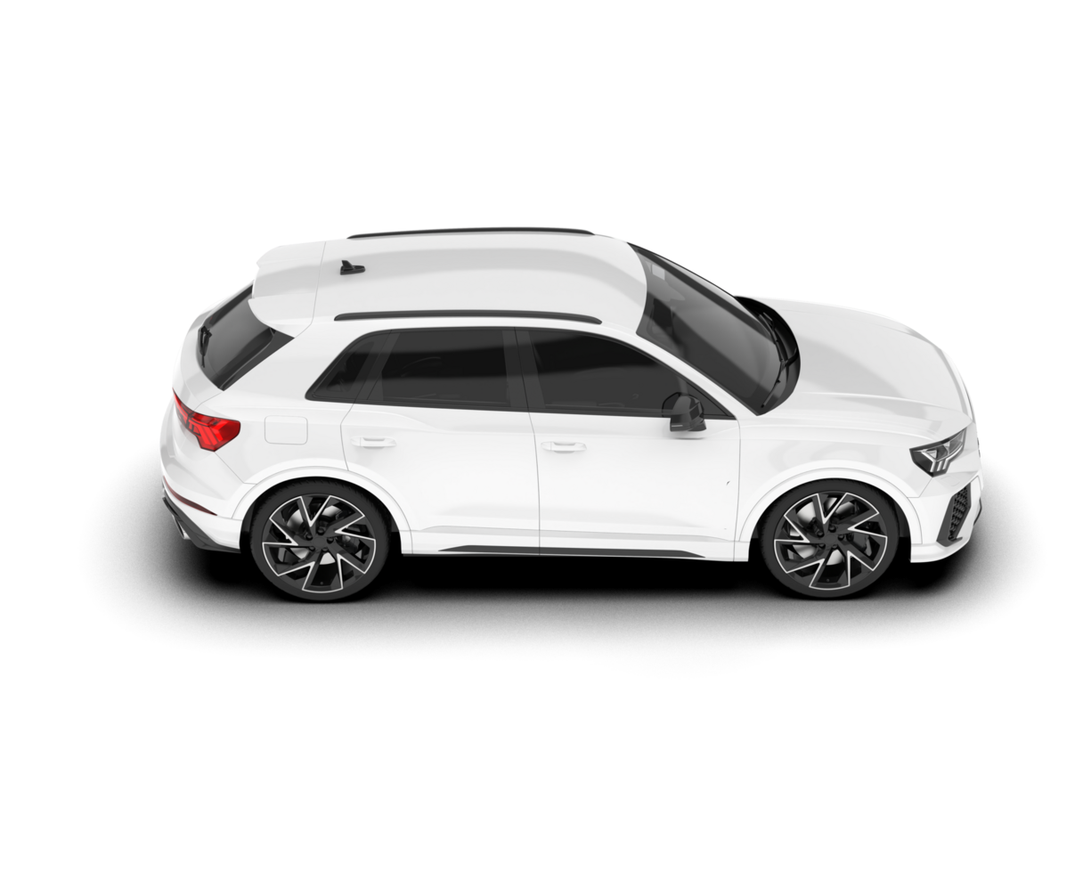 White SUV on transparent background. 3d rendering - illustration png
