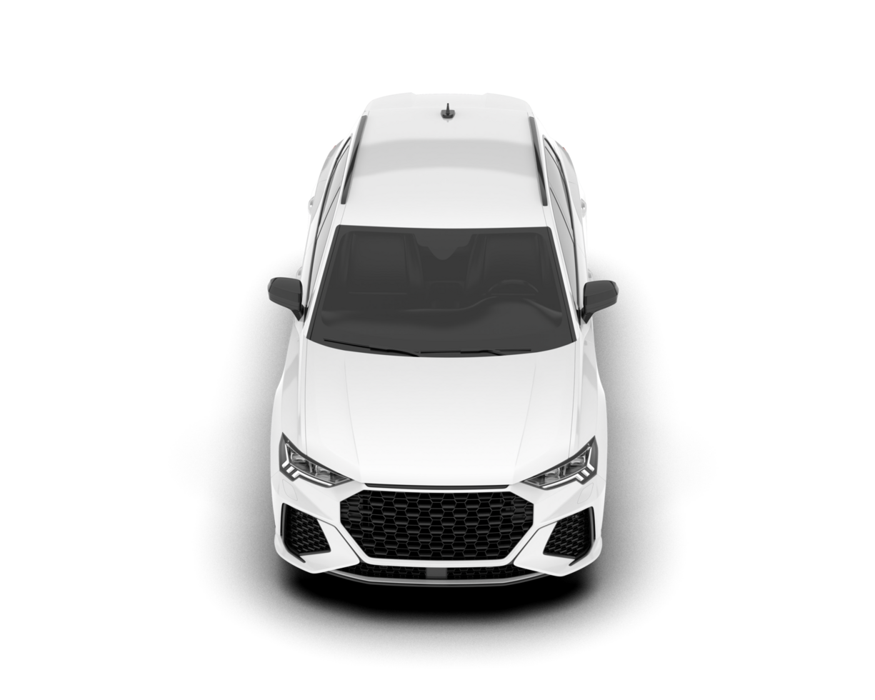 White SUV on transparent background. 3d rendering - illustration png
