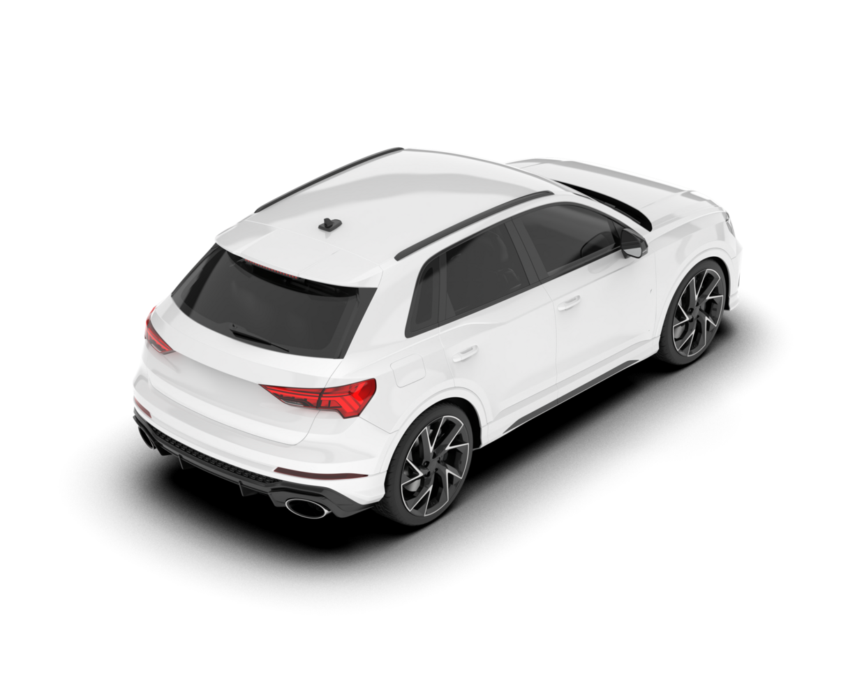White SUV on transparent background. 3d rendering - illustration png