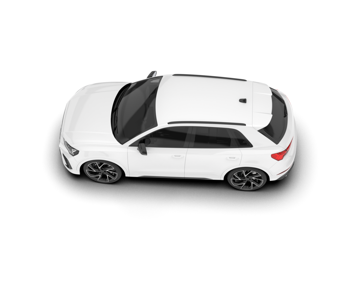White SUV on transparent background. 3d rendering - illustration png