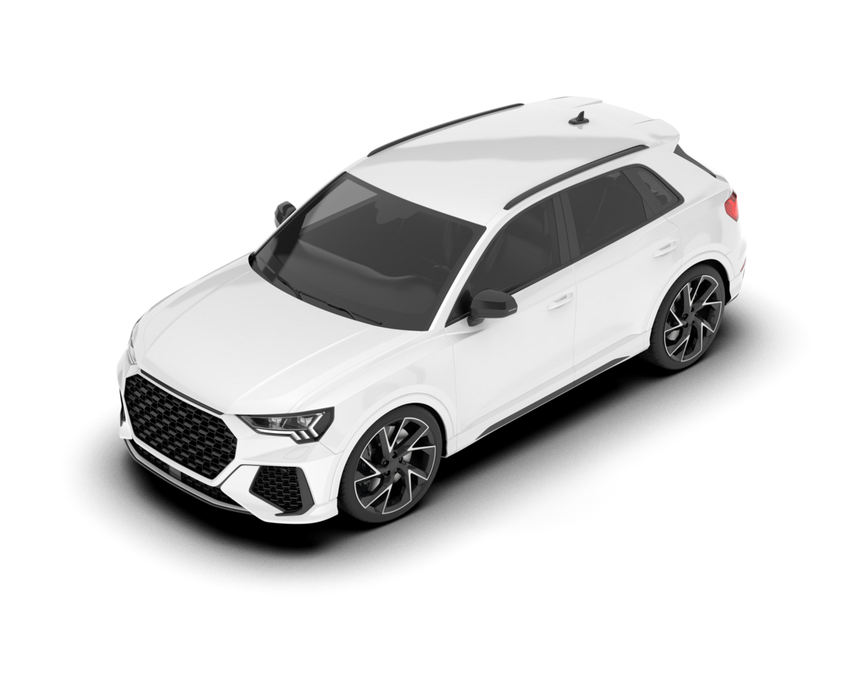 White SUV on transparent background. 3d rendering - illustration png