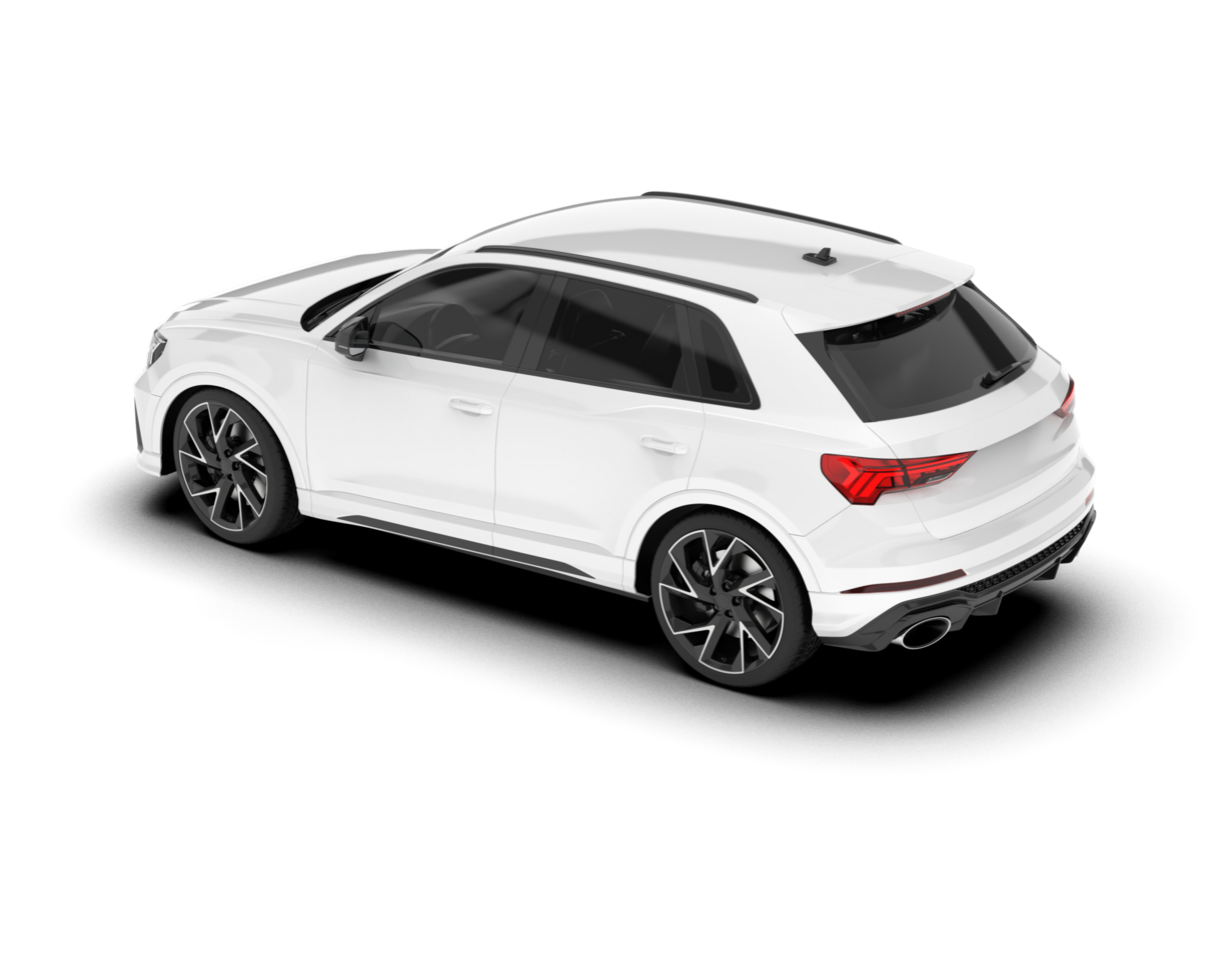 White SUV on transparent background. 3d rendering - illustration png