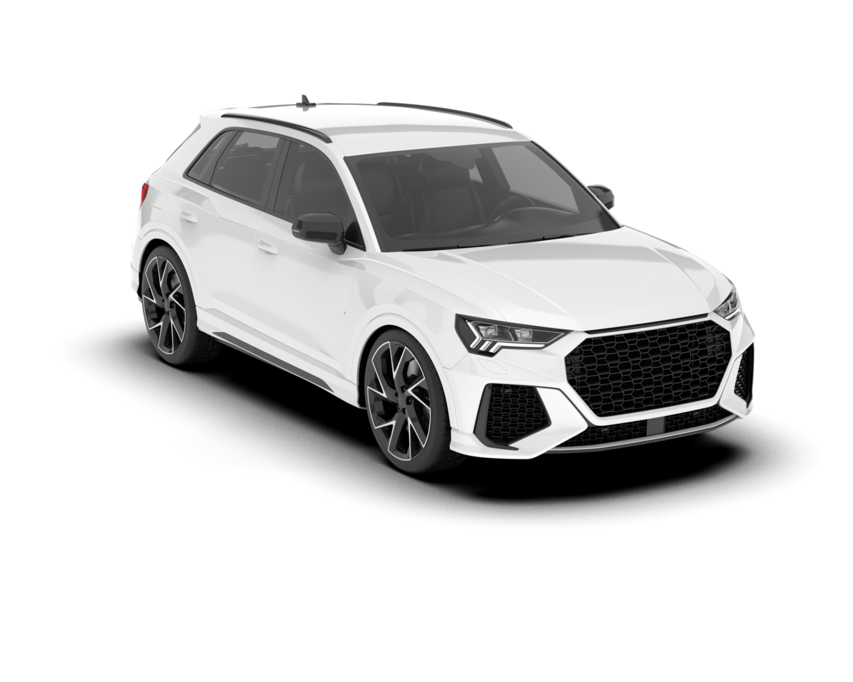 White SUV on transparent background. 3d rendering - illustration png