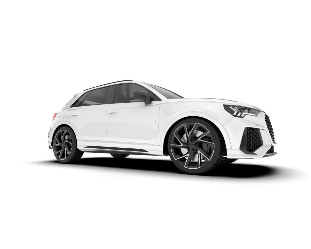 White SUV on transparent background. 3d rendering - illustration png