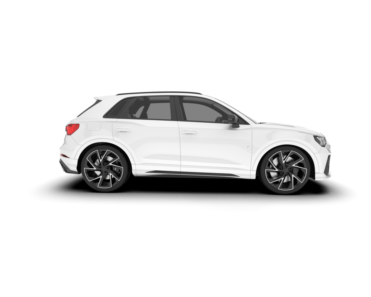 White SUV on transparent background. 3d rendering - illustration png