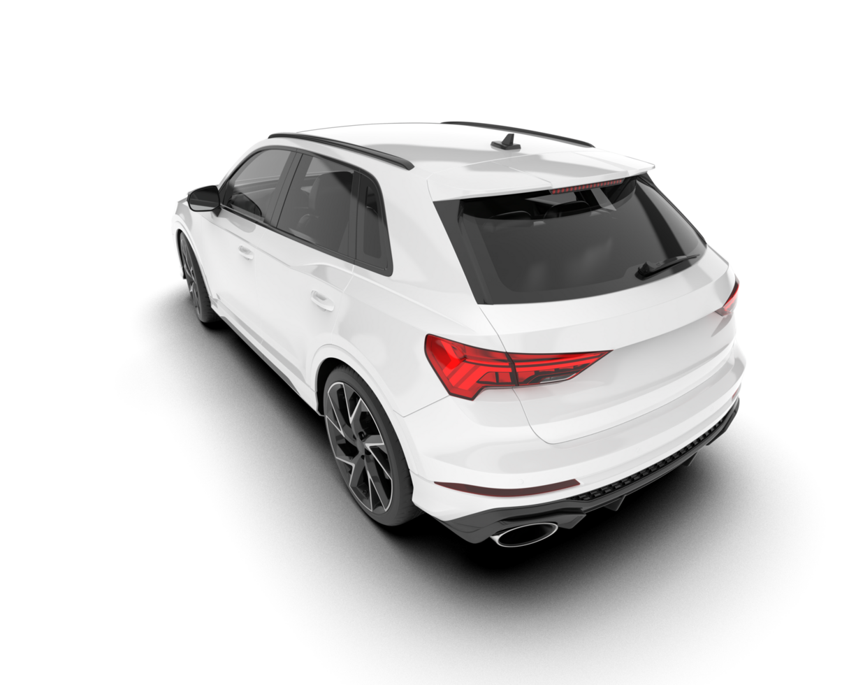White SUV on transparent background. 3d rendering - illustration png