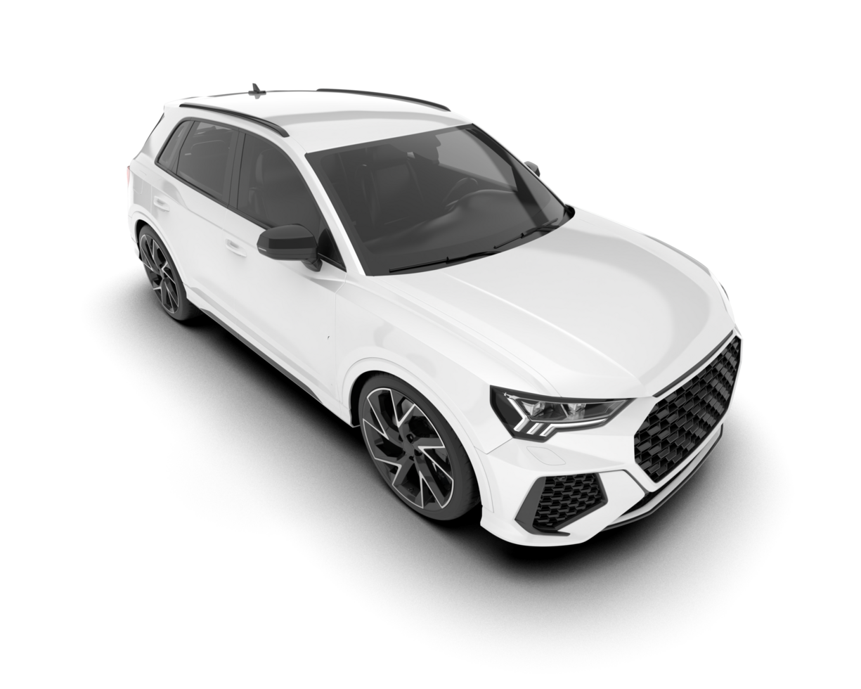 White SUV on transparent background. 3d rendering - illustration png