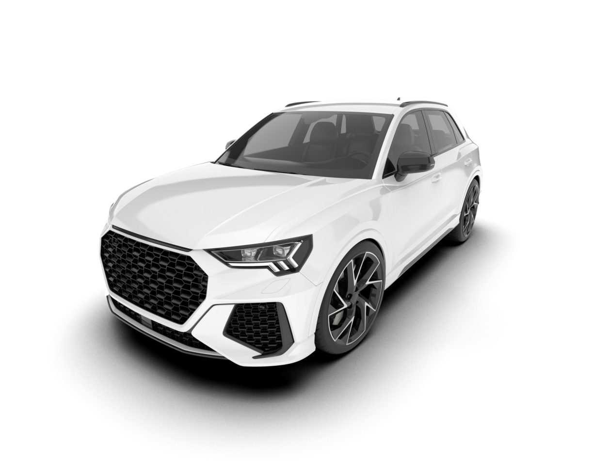 White SUV on transparent background. 3d rendering - illustration png
