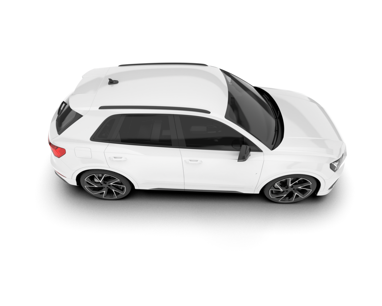 White SUV on transparent background. 3d rendering - illustration png