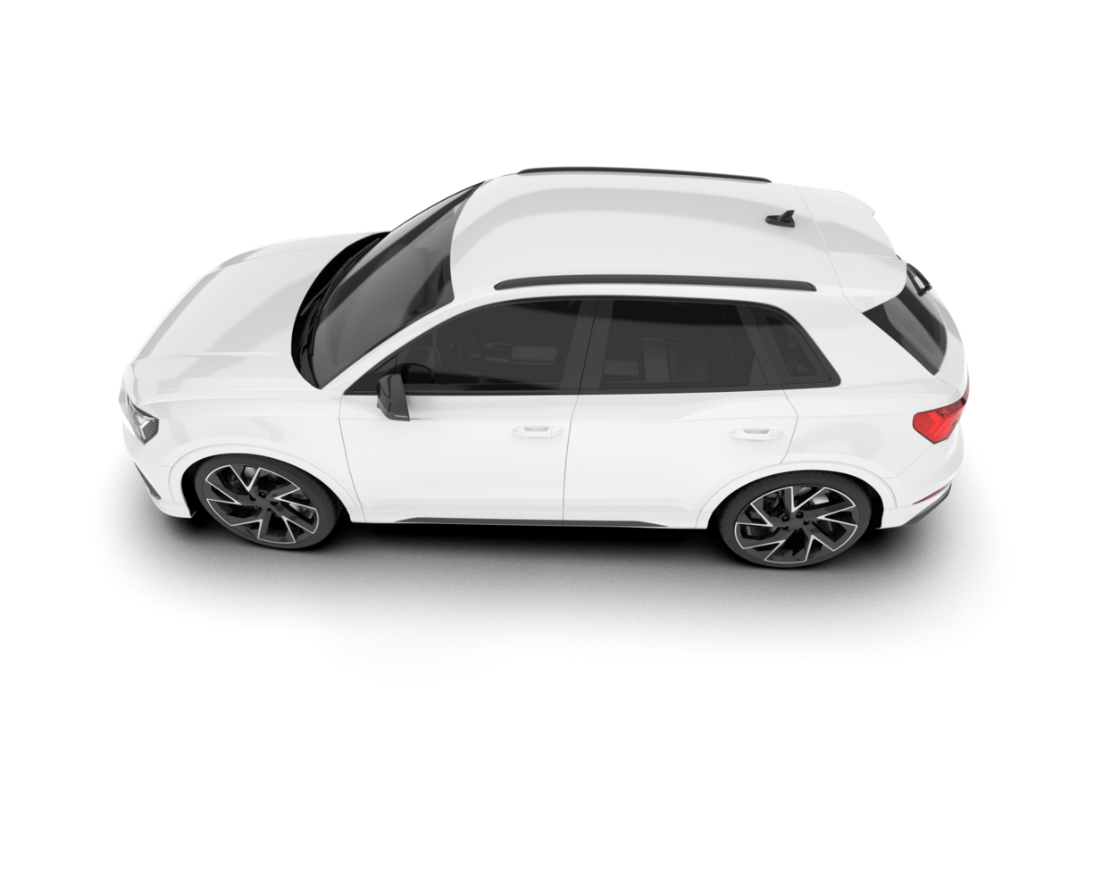 White SUV on transparent background. 3d rendering - illustration png
