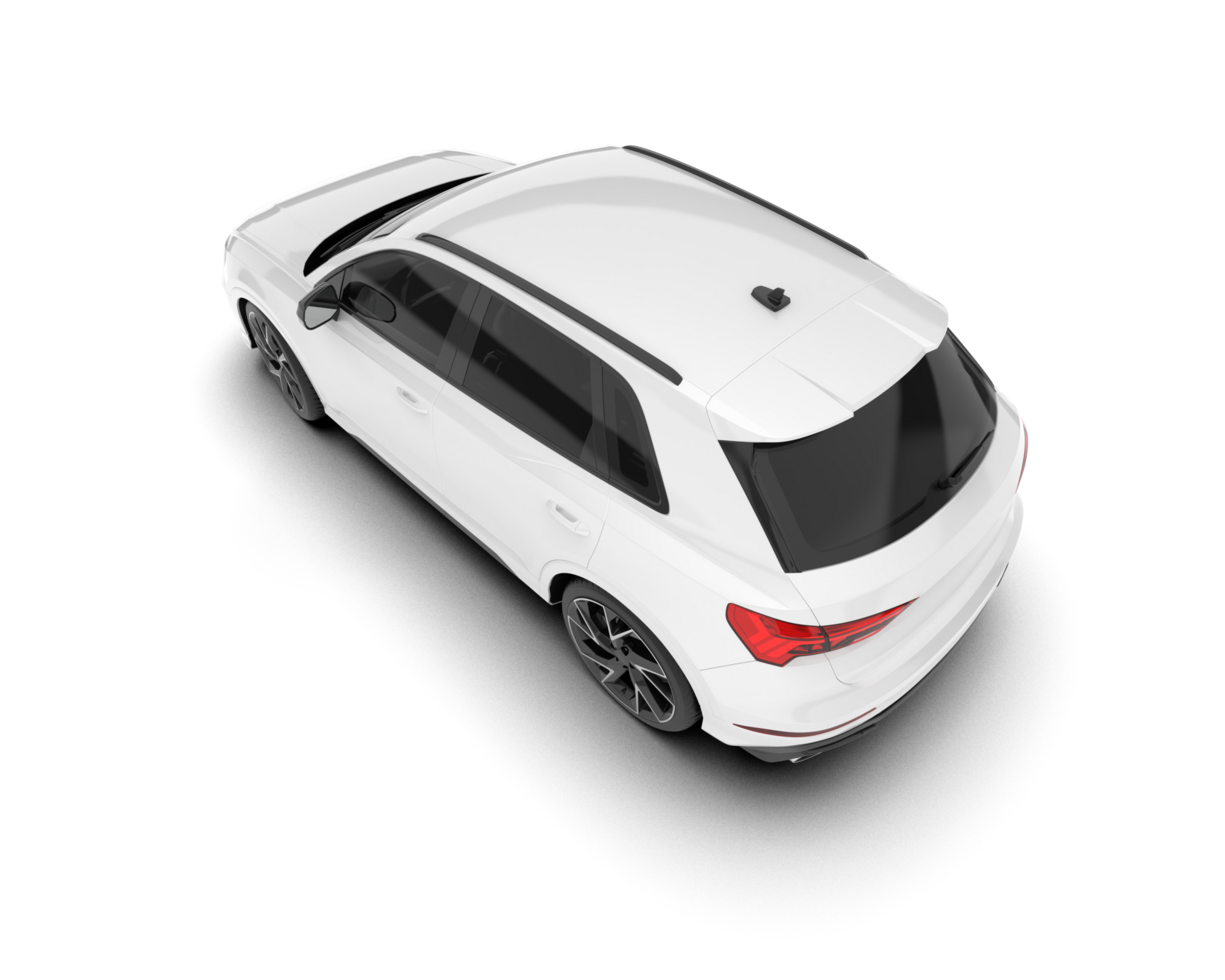 White SUV on transparent background. 3d rendering - illustration png