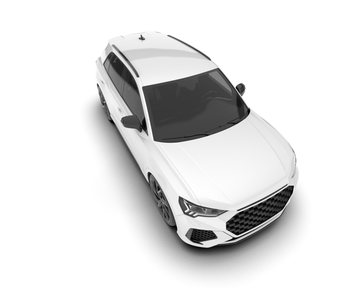 White SUV on transparent background. 3d rendering - illustration png