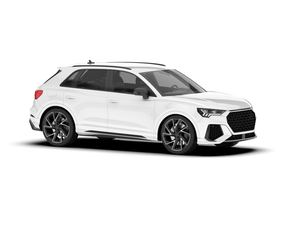 White SUV on transparent background. 3d rendering - illustration png