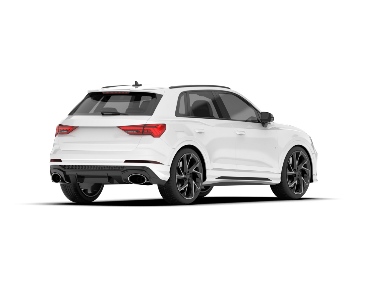 White SUV on transparent background. 3d rendering - illustration png