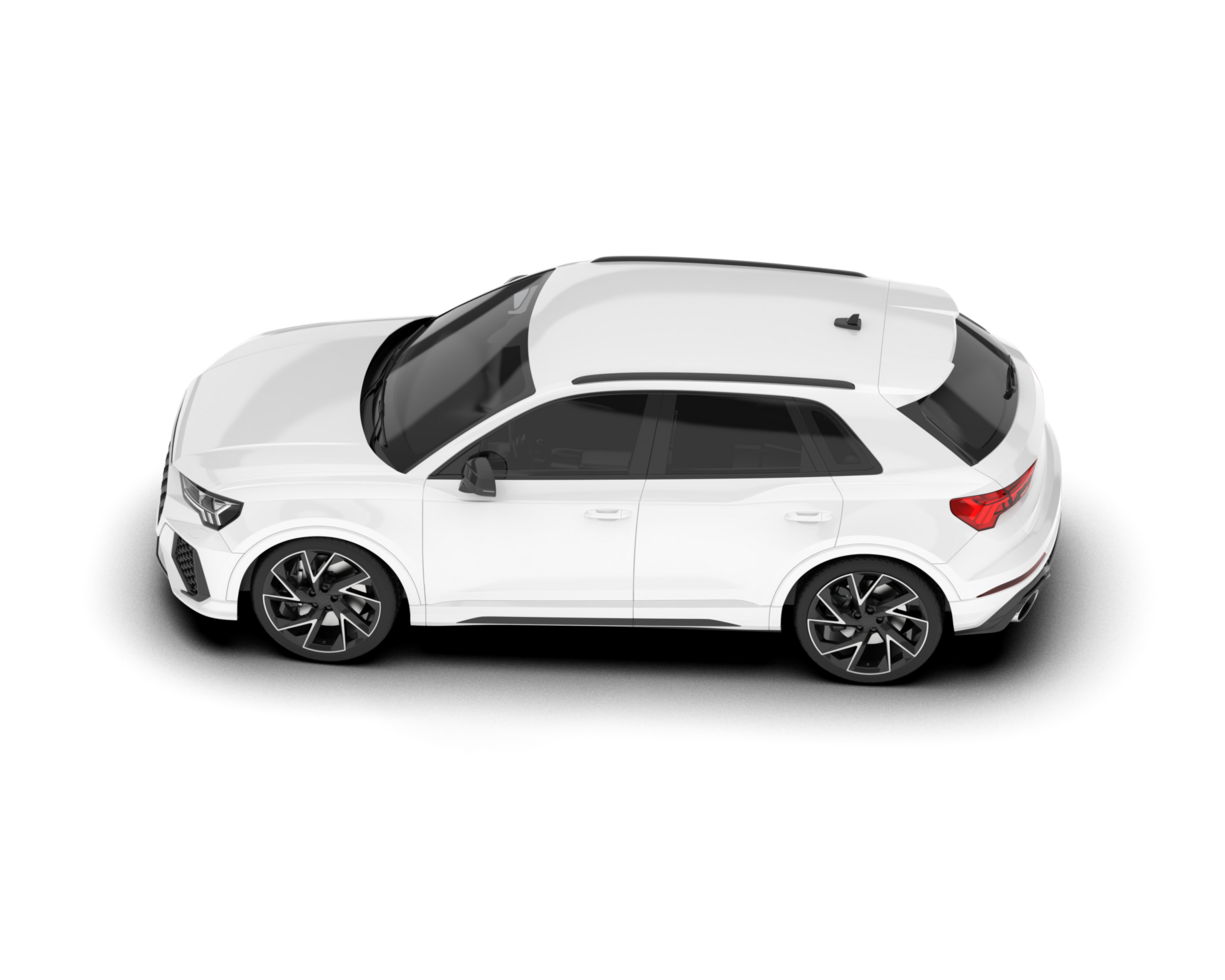 White SUV on transparent background. 3d rendering - illustration png