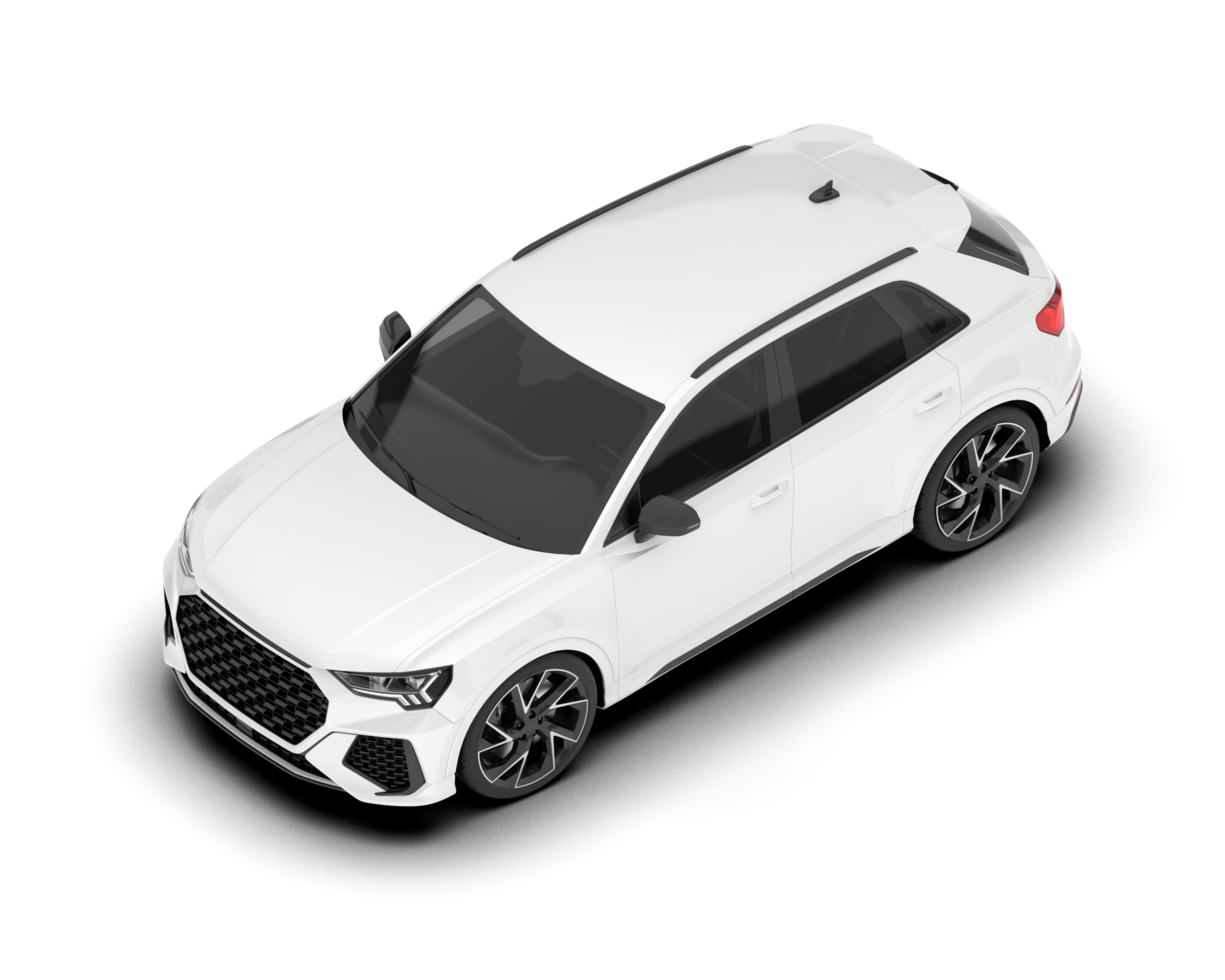 White SUV on transparent background. 3d rendering - illustration png