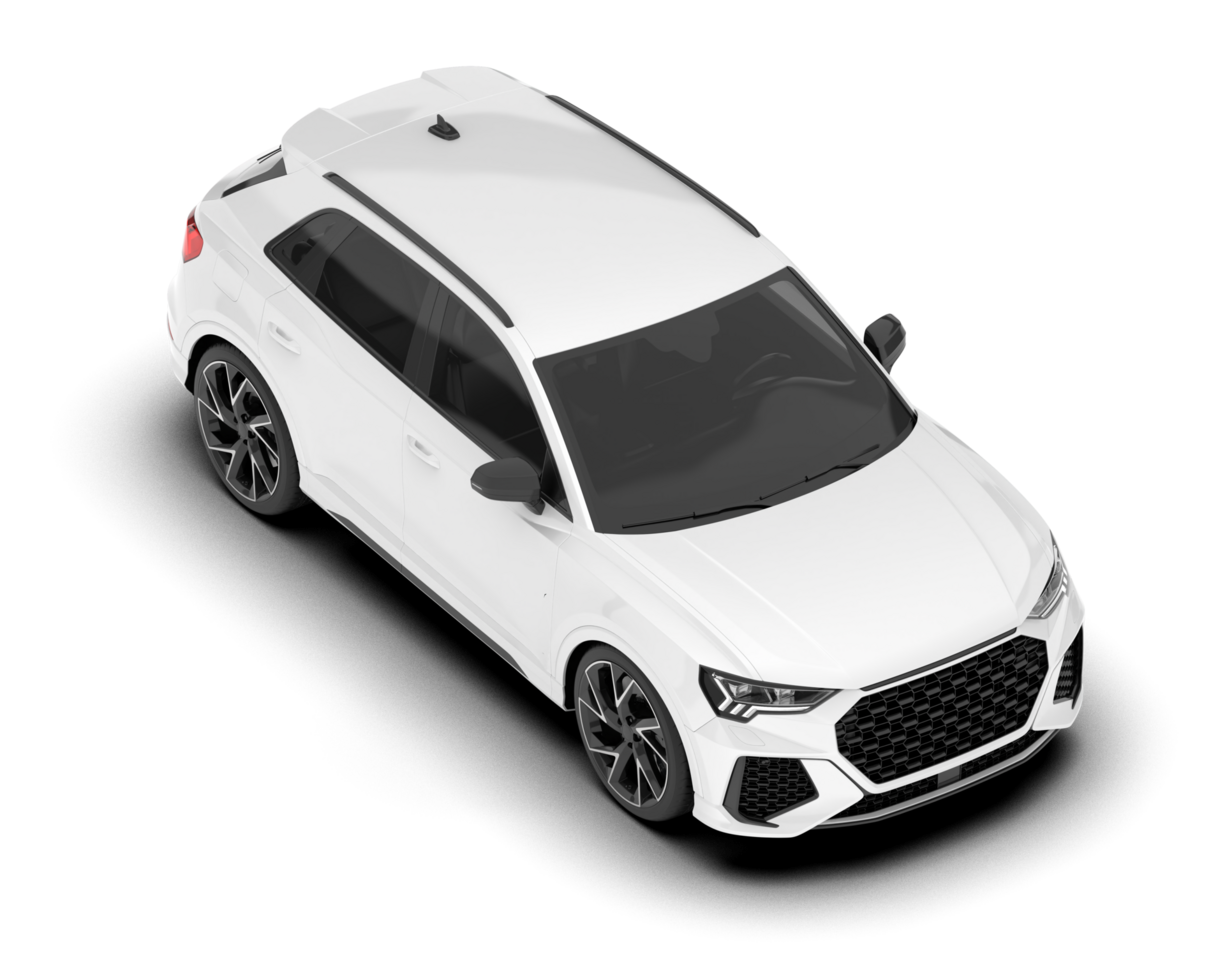 White SUV on transparent background. 3d rendering - illustration png