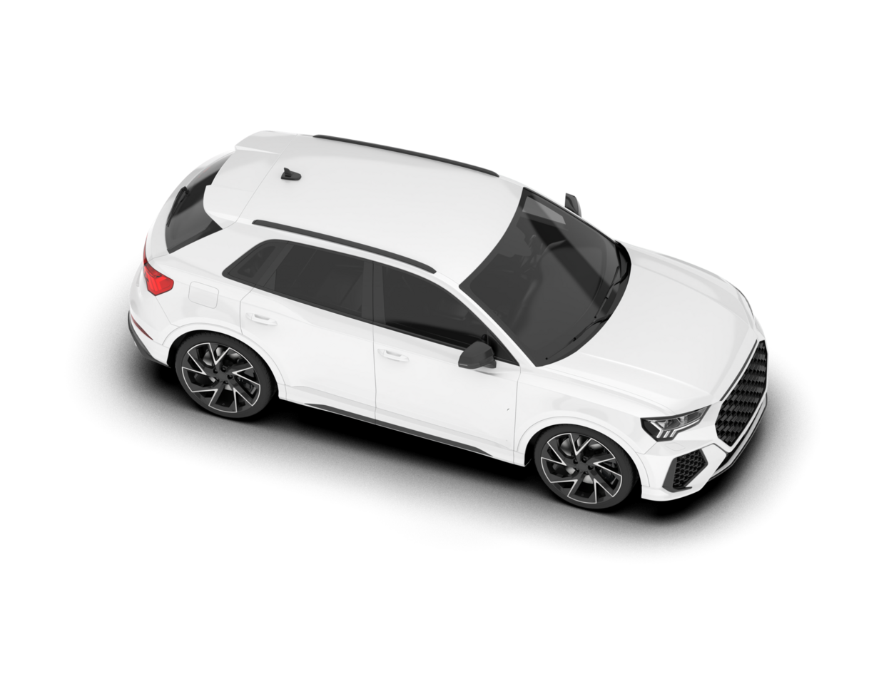 White SUV on transparent background. 3d rendering - illustration png