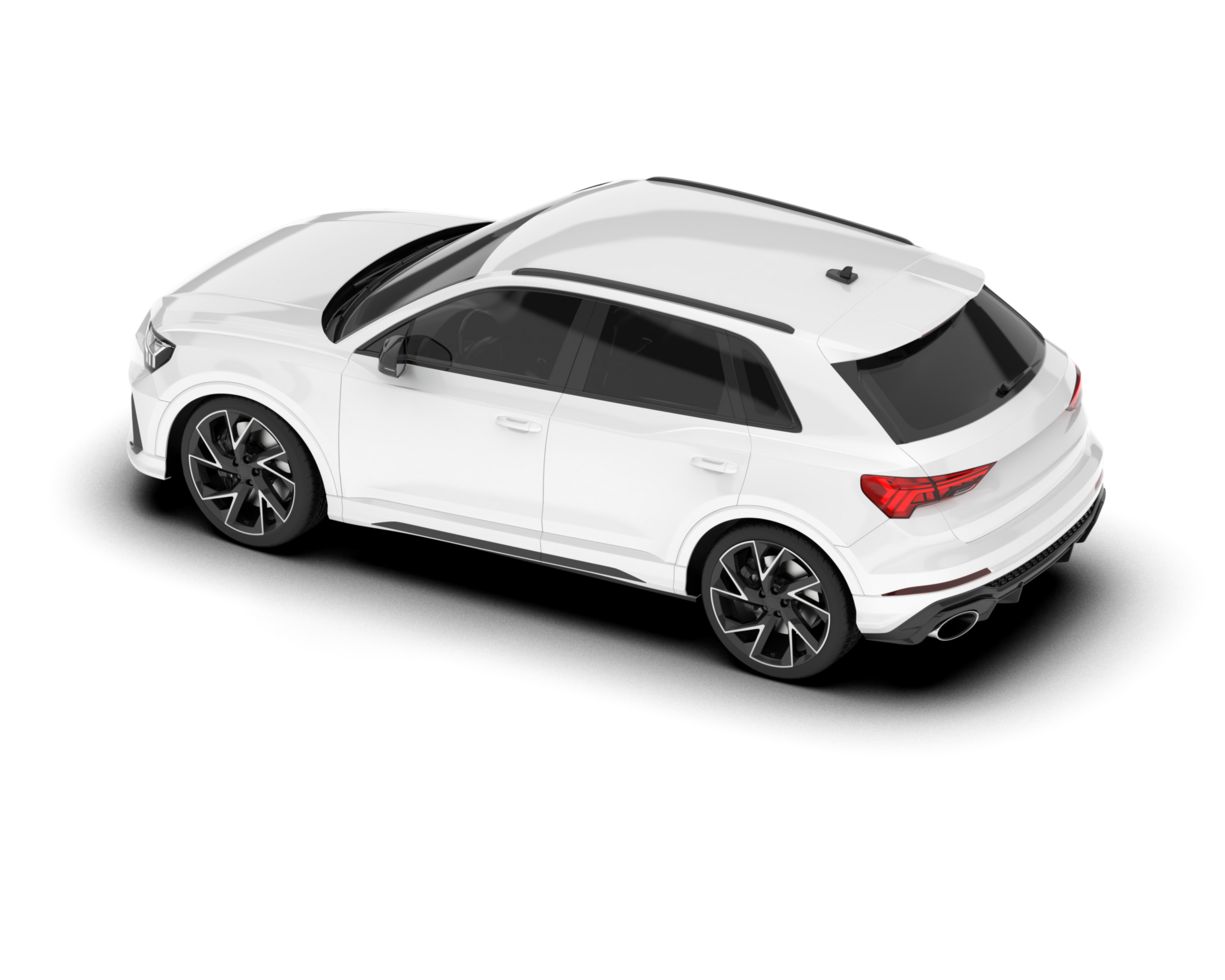 White SUV on transparent background. 3d rendering - illustration png