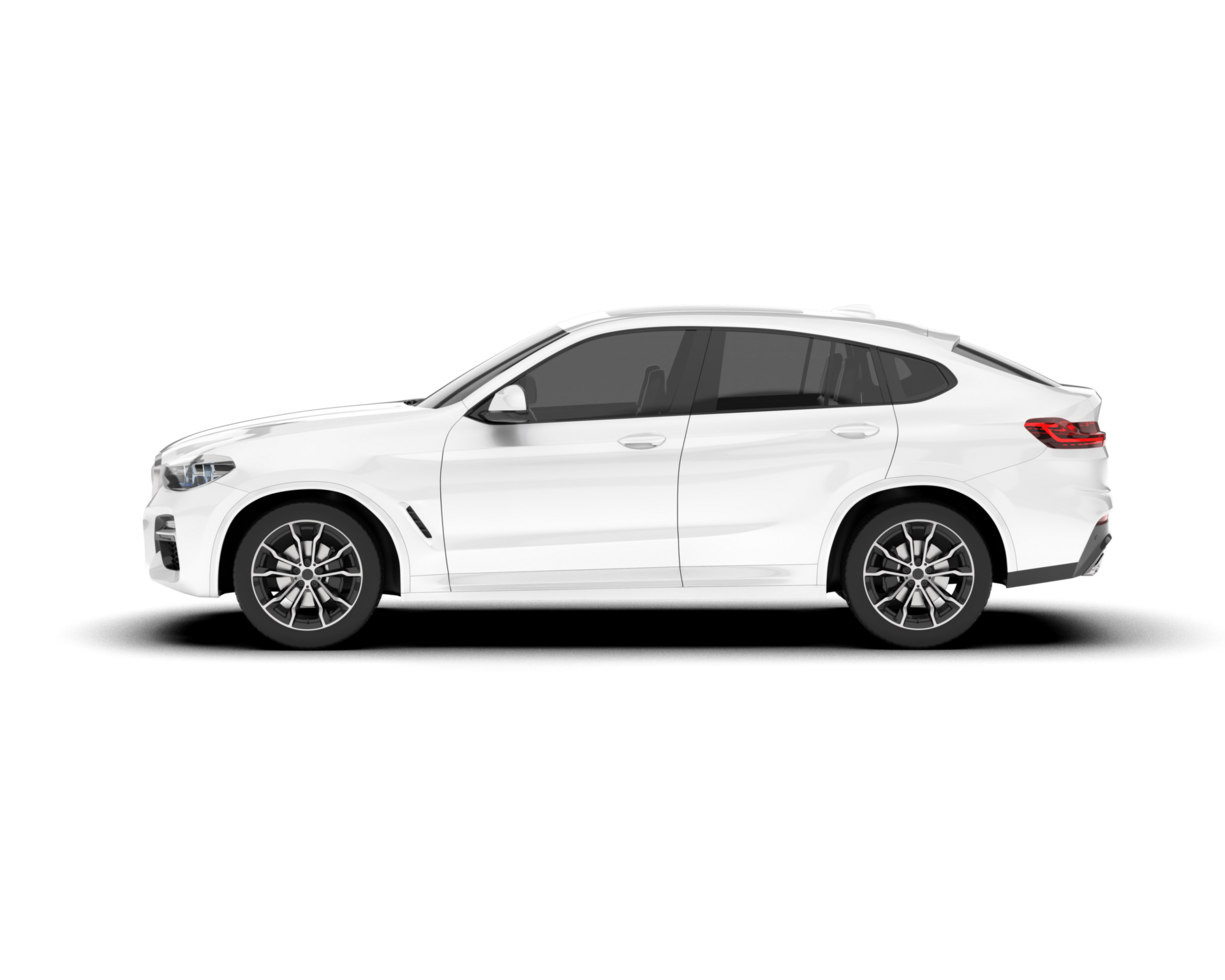 White SUV on transparent background. 3d rendering - illustration png
