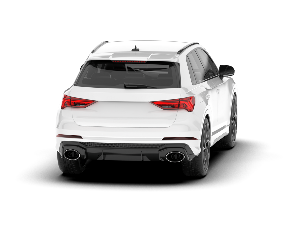 White SUV on transparent background. 3d rendering - illustration png