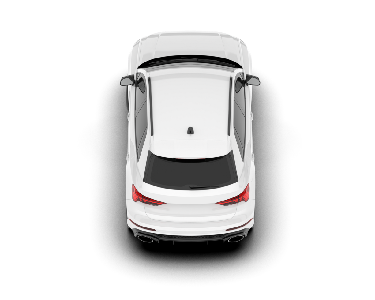 White SUV on transparent background. 3d rendering - illustration png