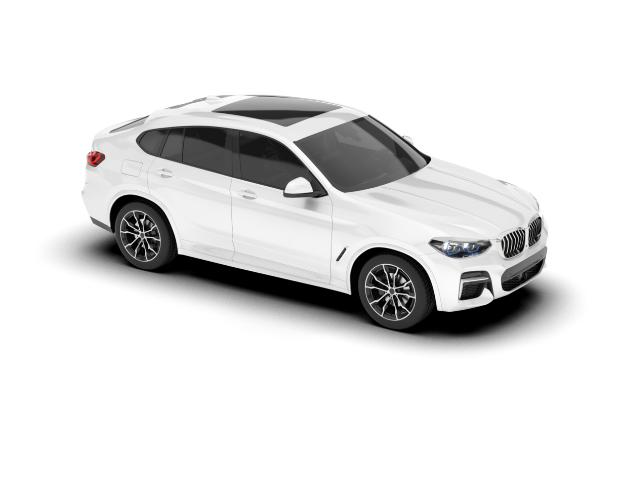 White SUV on transparent background. 3d rendering - illustration png