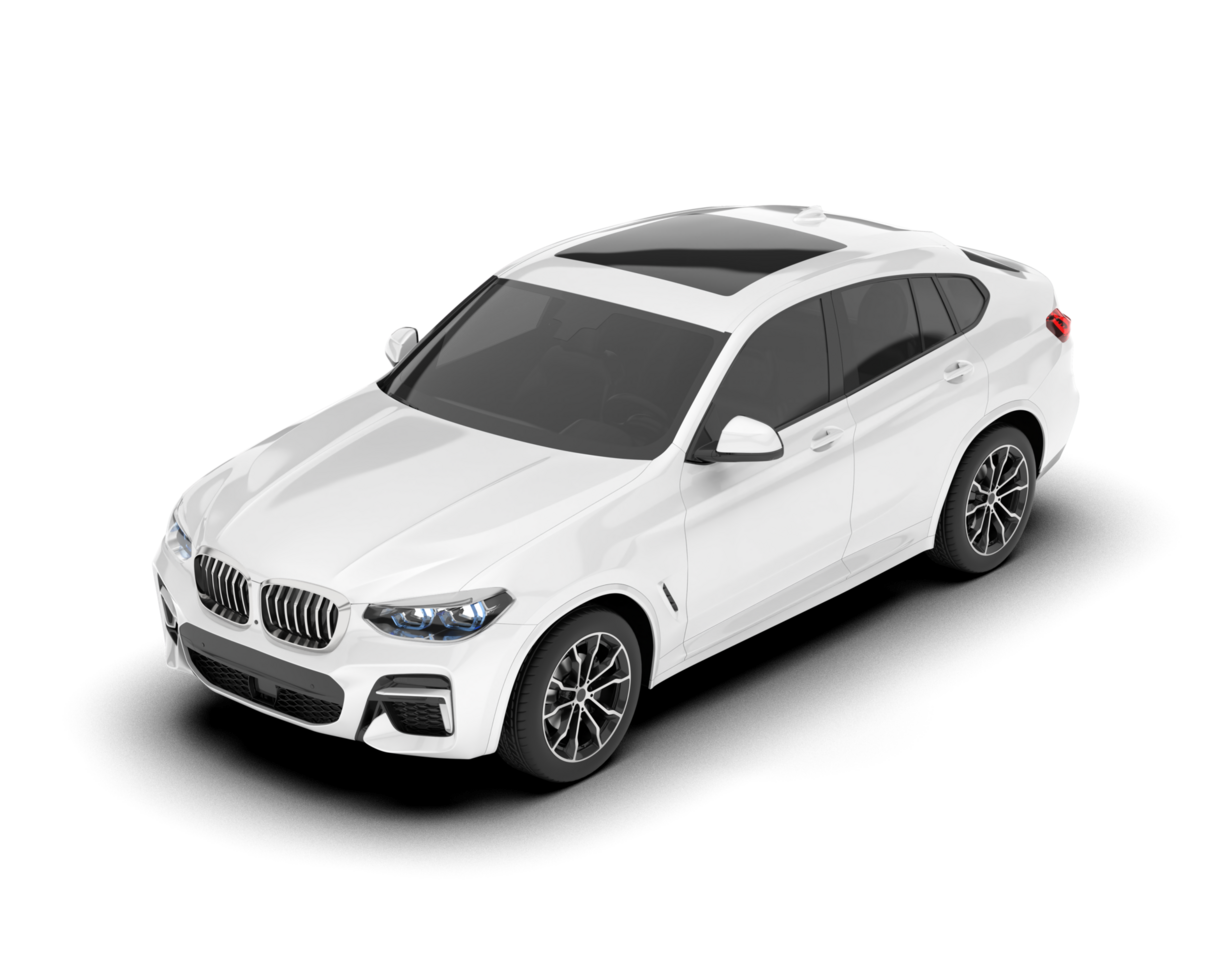 White SUV on transparent background. 3d rendering - illustration png
