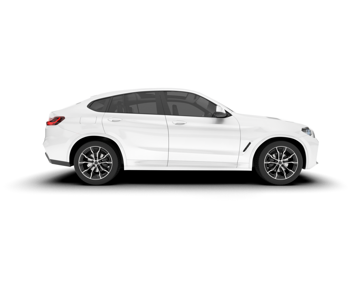 White SUV on transparent background. 3d rendering - illustration png
