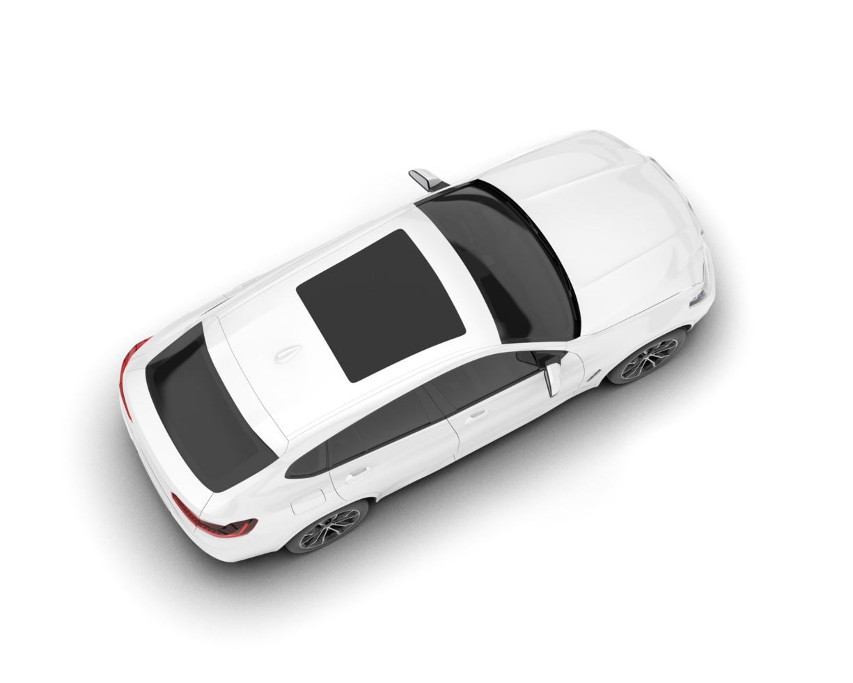 White SUV on transparent background. 3d rendering - illustration png