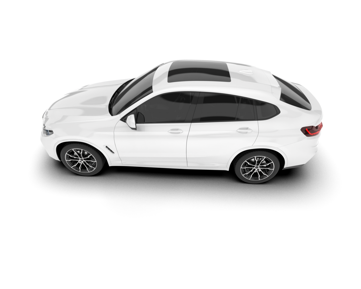 White SUV on transparent background. 3d rendering - illustration png