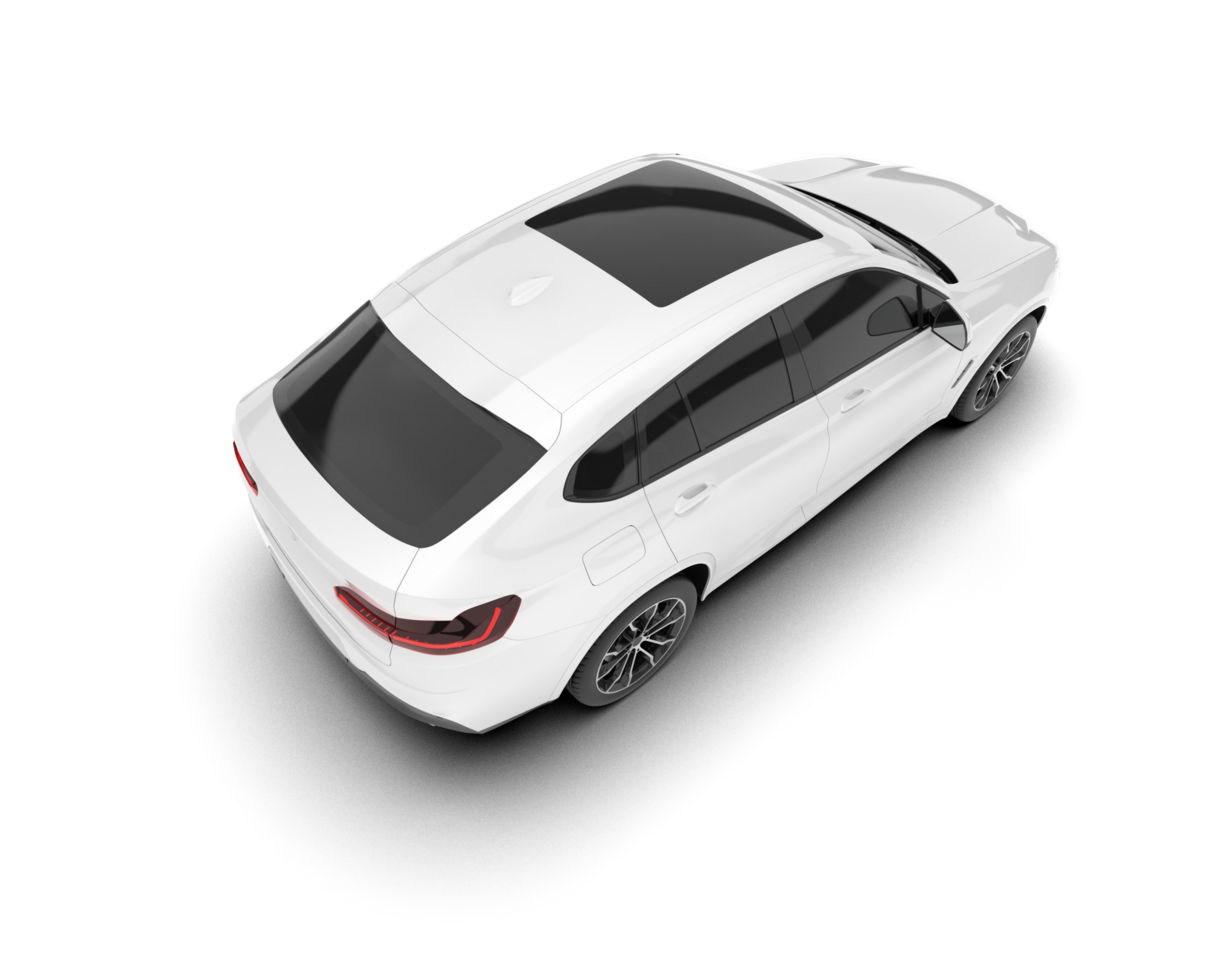 White SUV on transparent background. 3d rendering - illustration png